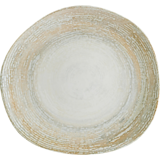 Talíř plochý Patera, organický, 23x19,5 cm - béžová/bílá