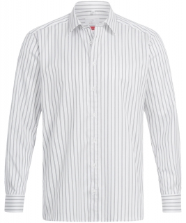 Pánská košile MODERN, dlouhý rukáv - bílá/šedý proužek