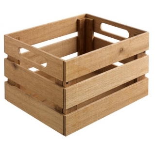 Dřevěný box Wantage s úchyty, 28,3x34,7x15 cm - dub