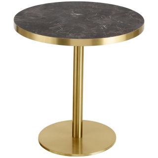 Odkládací stolek Marvani, 50x46,5 cm - černá/zlatá (zlatá podnož)