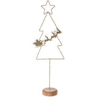 LED vánoční stromek Zeenat, 18x54 cm - zlatá/hnědá