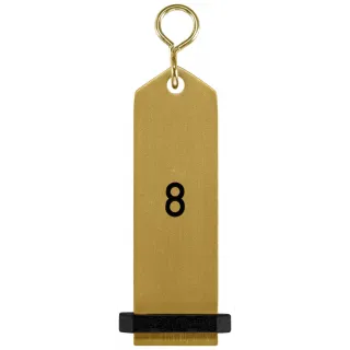 Přívěšek na klíče Bumerang s vyraženým číslem 8 - zlatá