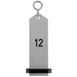 Přívěšek na klíče Bumerang s vyraženým číslem 12 - stříbrná