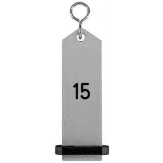 Přívěšek na klíče Bumerang s vyraženým číslem 15 - stříbrná