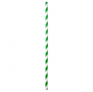 Papírové slámky Paja, 20 cm - zelená/bílá