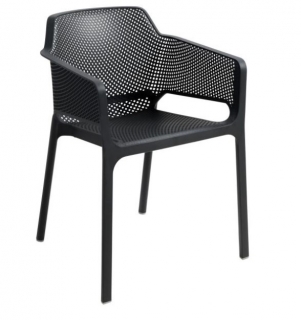 Židle s opěrkami Net - antracitová