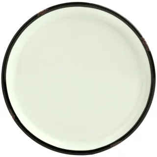 Talíř plochý Liron, 16,5 cm - krémová bílá/černá