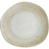Talíř plochý Patera, organický, 23x19,5 cm - béžová/bílá