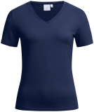 Dámské triko V-výstřih, krátký rukáv - námoř. modrá