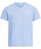 Pánské triko V-výstřih, krátký rukáv - světle modrá