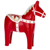 Deko figurka kůň Gimeni, 21,5x23,5 cm - červená/bílá