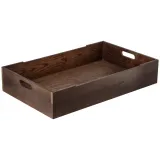 Dřevěný box Gautier s úchyty, 53x32,5x10 cm (GN 1/1) - hnědá