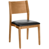 Židle Stak, koženka - černá