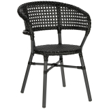 Židle s područkami Gussago, černá