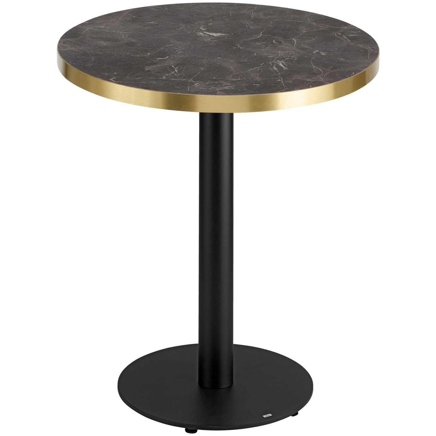 Odkládací stolek Marvani, 50x46,5 cm - černá/zlatá (černá podnož)