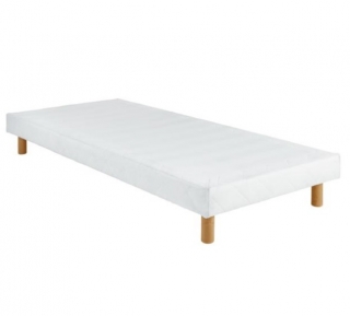 Čalouněná postel Jim, 90x190x27 cm - hnědá/bílá