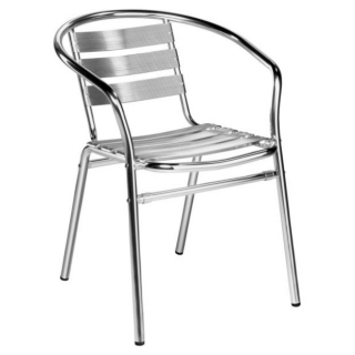 Hliníková židle s područkami Limona - stříbrná