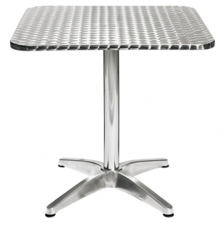Hliníkový stůl čtvercový Limona, 70x70 cm - stříbrná