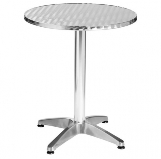 Hliníkový stůl kulatý Limona, 60x70 cm - stříbrná