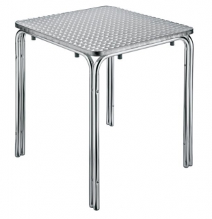 Hliníkový stůl čtvercový Limona, 80x80x70 cm - stříbrná