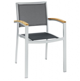 Židle s opěrkami Tailor - stříbrná/antracitová