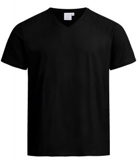Pánské triko V-výstřih, krátký rukáv - černá