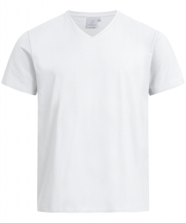 Pánské triko V-výstřih, krátký rukáv - bílá