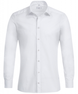 Pánská košile BASIC, dlouhý rukáv - bílá
