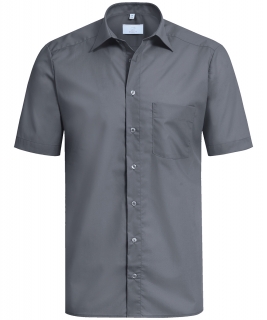 Pánská košile BASIC, krátký rukáv - antracitová