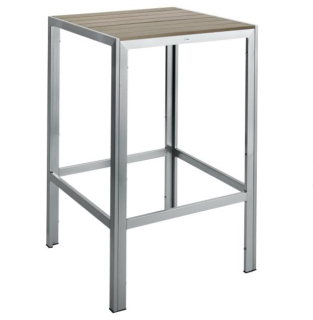 Barový stůl Artless, 72x72x110 cm - šedá/stříbrná