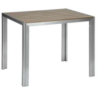 Stůl Artless, 72x120x75 cm - šedá/stříbrná