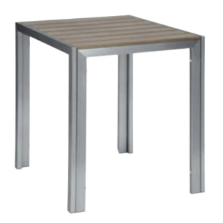 Stůl Artless, 72x80x75 cm - šedá/stříbrná