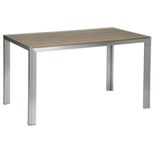 Stůl Artless, 72x160x75 cm - šedá/stříbrná