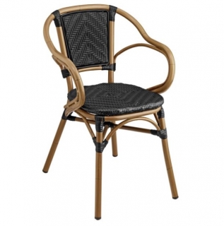 Židle s područkami Tolia - sv. hnědá/černá