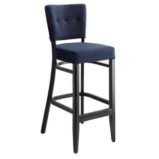 Barová židle Winchester, samet - tm. modrá