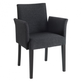 Židle s područkami Charmant, polyester - antracitová melírovaná