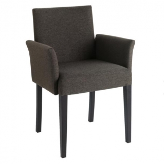 Židle s područkami Charmant, polyester - hnědá melírovaná