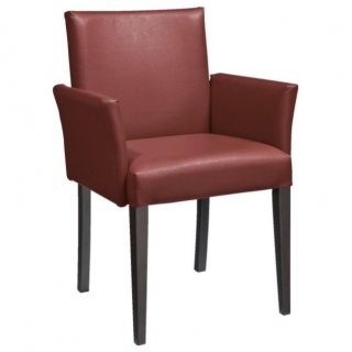 Židle s područkami Charmant, koženka - wenge/bordó