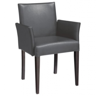 Židle s područkami Charmant, koženka - wenge/antracitová