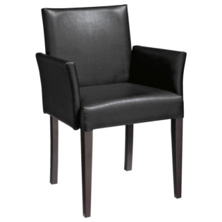 Židle s područkami Charmant, koženka - wenge/černá