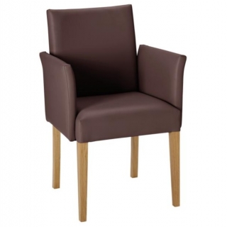 Židle s područkami Charmant, koženka - dub/hnědá