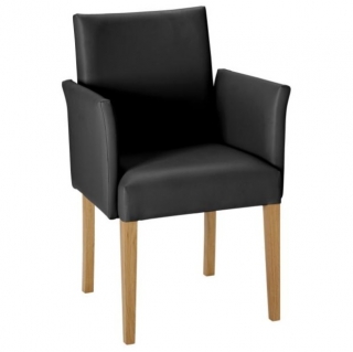 Židle s područkami Charmant, koženka - dub/černá