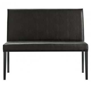 2-místná lavice Elegance, koženka - černá