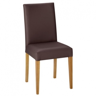 Židle Elegance, koženka - dub/hnědá