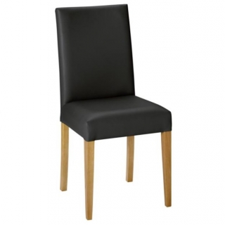 Židle Elegance, koženka - dub/černá