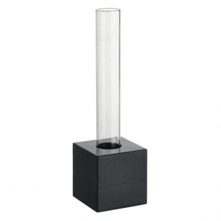 Váza, 5x5x14,5 cm - černá/průhledná