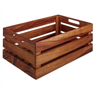 Dřevěný box Wantage s úchyty, 55,2x34,7x15 cm - akazie hnědá