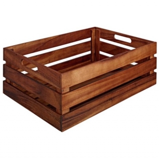 Dřevěný box Wantage s úchyty, 60x40x20 cm - akazie hnědá