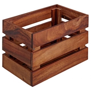 Dřevěný box Wantage bez úchytů, 30x18x18 cm - akazie hnědá