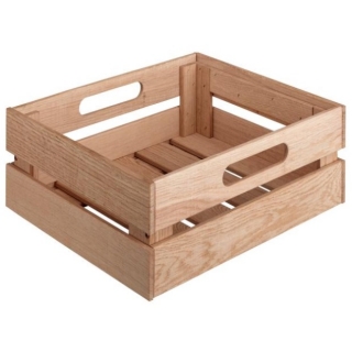 Dřevěný box Wantage s úchyty, 28,3x34,7x10 cm - dub
